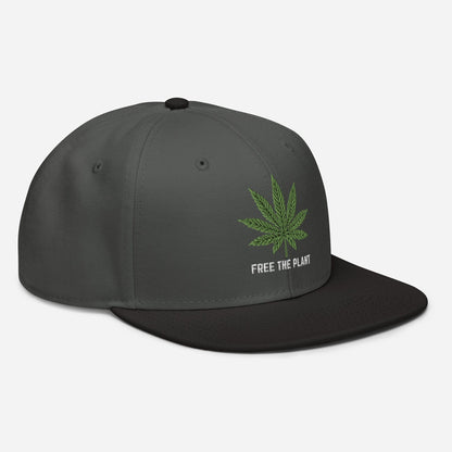 Charcoal Gray Right Front Free The Plant Snapback Hat