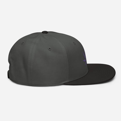 Black Charcoal Gray Right Side Purple Haze Marijuana Snapback Hat