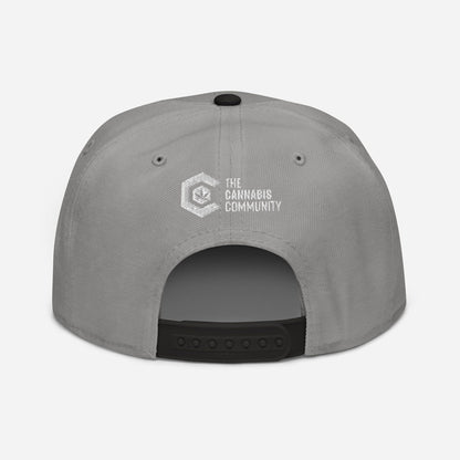 Black and Gray Back Cannabis is Life Snapback Hat