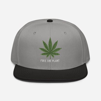 Black Gray Front Free The Plant Snapback Hat