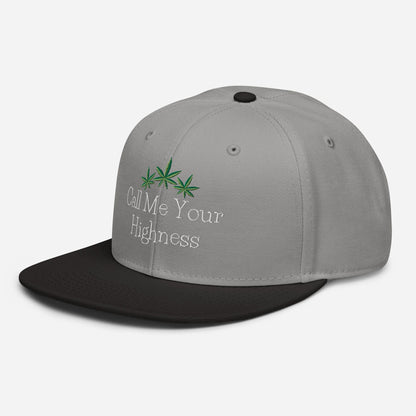 Black Gray Left Front Call Me Your Highness Snapback Hat