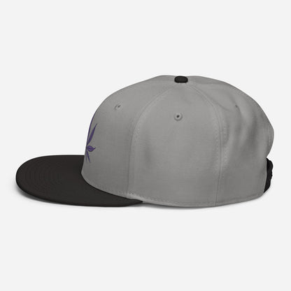 Black Gray Left Side Purple Haze Marijuana Snapback Hat