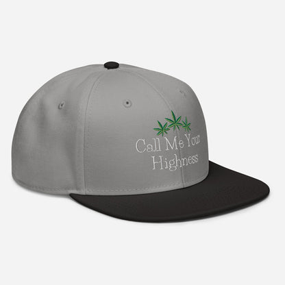 Black Gray Right Front Call Me Your Highness Snapback Hat