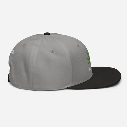 Black Gray Right Side Free The Plant Snapback Hat