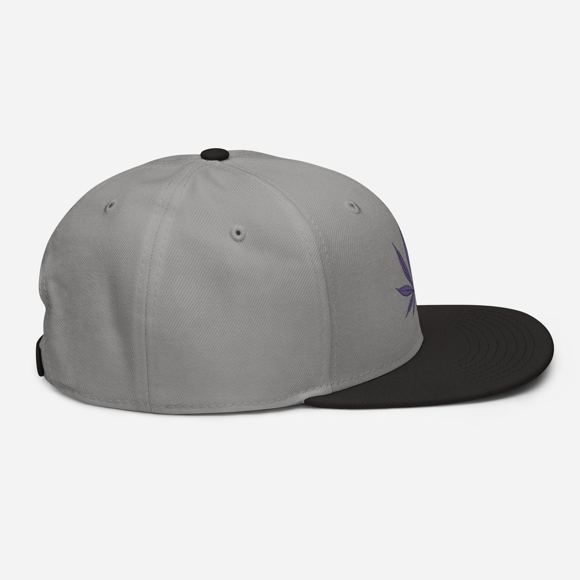 Black Gray Right Side Purple Haze Marijuana Snapback Hat