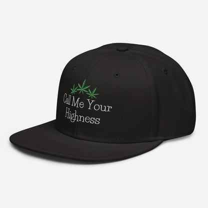 Black Left Front Call Me Your Highness Snapback Hat