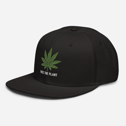 Black Left Front Free The Plant Snapback Hat