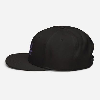 Black Left Side Purple Haze Marijuana Snapback Hat