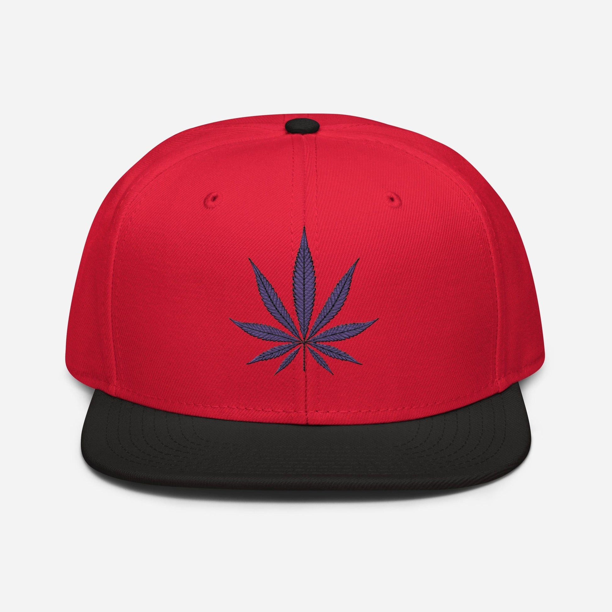 Black Red Front Purple Haze Marijuana Snapback Hat