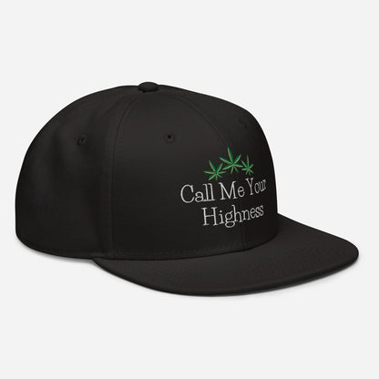 Black Right Front Call Me Your Highness Snapback Hat