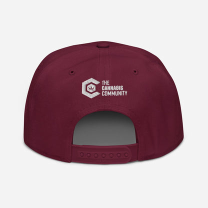 Burgundy Maroon Back Cannabis is Life Snapback Hat