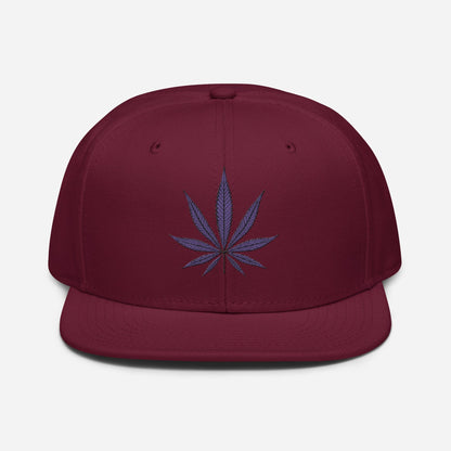 Burgundy Maroon Front Purple Haze Marijuana Snapback Hat