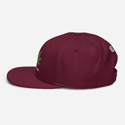 Burgundy and Maroon Left Side Free The Plant Snapback Hat