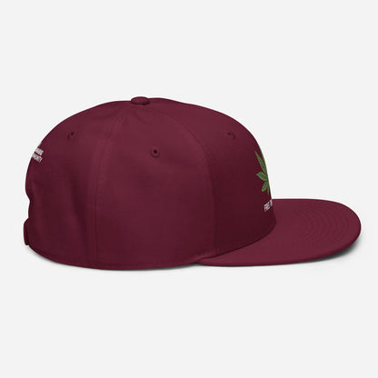 Burgundy and Maroon Right Side Free The Plant Snapback Hat