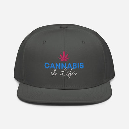 Charcoal Gray Front Cannabis is Life Snapback Hat