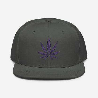 Charcoal Gray Front Purple Haze Marijuana Snapback Hat