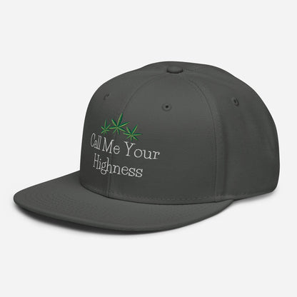 Charcoal Gray Left Front Call Me Your Highness Snapback Hat