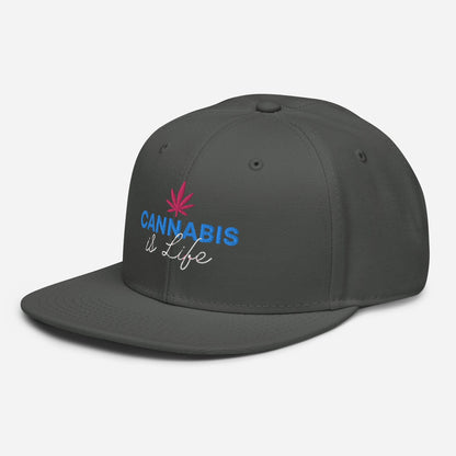 Charcoal Gray Left Front Cannabis is Life Snapback Hat