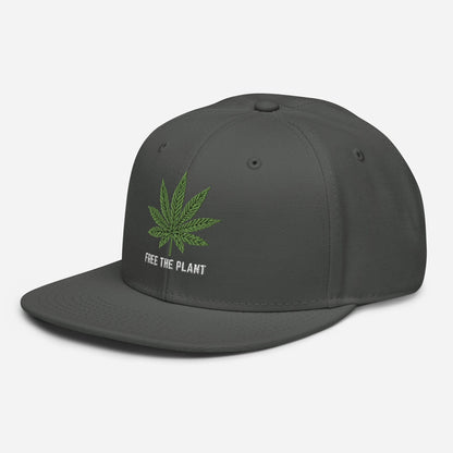 Charcoal Gray Left Front Free The Plant Snapback Hat