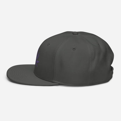 Charcoal Gray Left Side Purple Haze Marijuana Snapback Hat