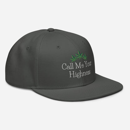 Charcoal Gray Right Front Call Me Your Highness Snapback Hat