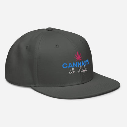 Charcoal Gray Right Front Cannabis is Life Snapback Hat