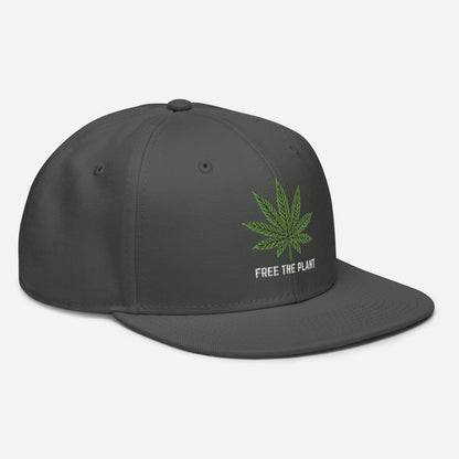 Charcoal Gray Right Front Free The Plant Snapback Hat