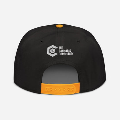 Gold and Black back Cannabis is Life Snapback Hat