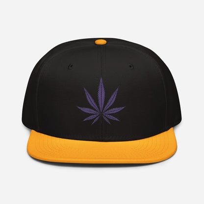 Gold Black Front Purple Haze Marijuana Snapback Hat