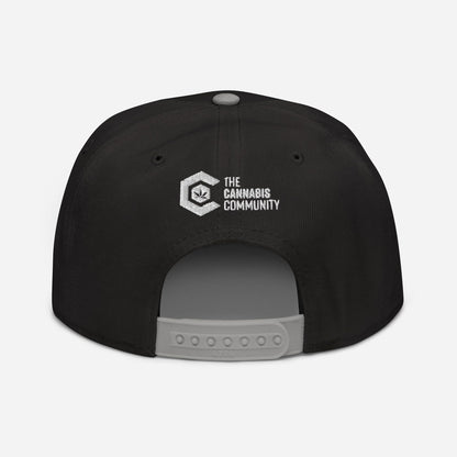 Gray and Black Back Cannabis is Life Snapback Hat