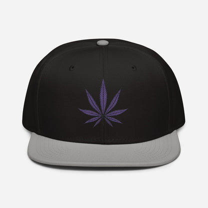 Gray Black Front Purple Haze Marijuana Snapback Hat