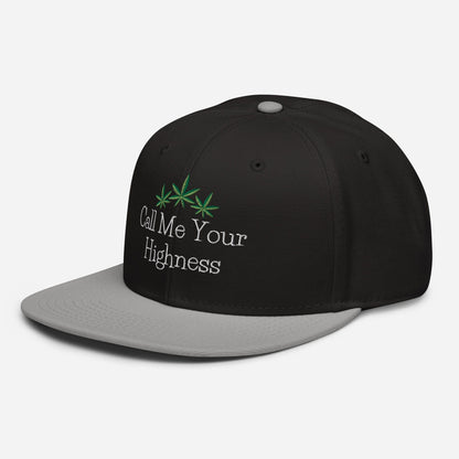 Gray and Black Left Front Call Me Your Highness Snapback Hat