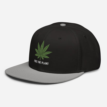 Gray and Black Left Front Free The Plant Snapback Hat