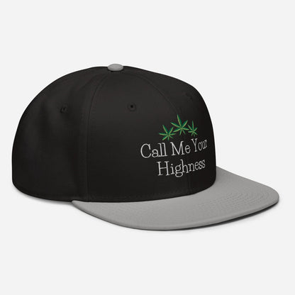 Gray and Black Right Front Call Me Your Highness Snapback Hat