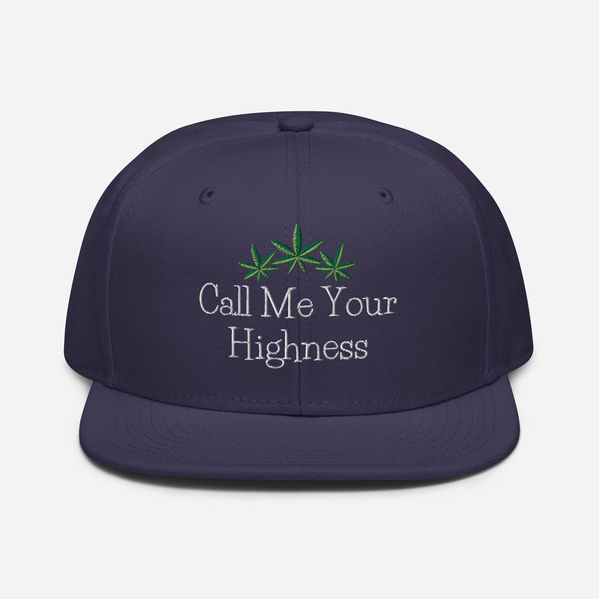 Navy Blue Front Call Me Your Highness Snapback Hat