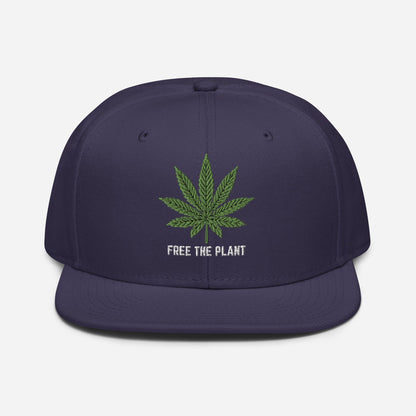 Navy Blue Front Free The Plant Snapback Hat