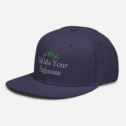 Navy Blue Left Front Call Me Your Highness Snapback Hat