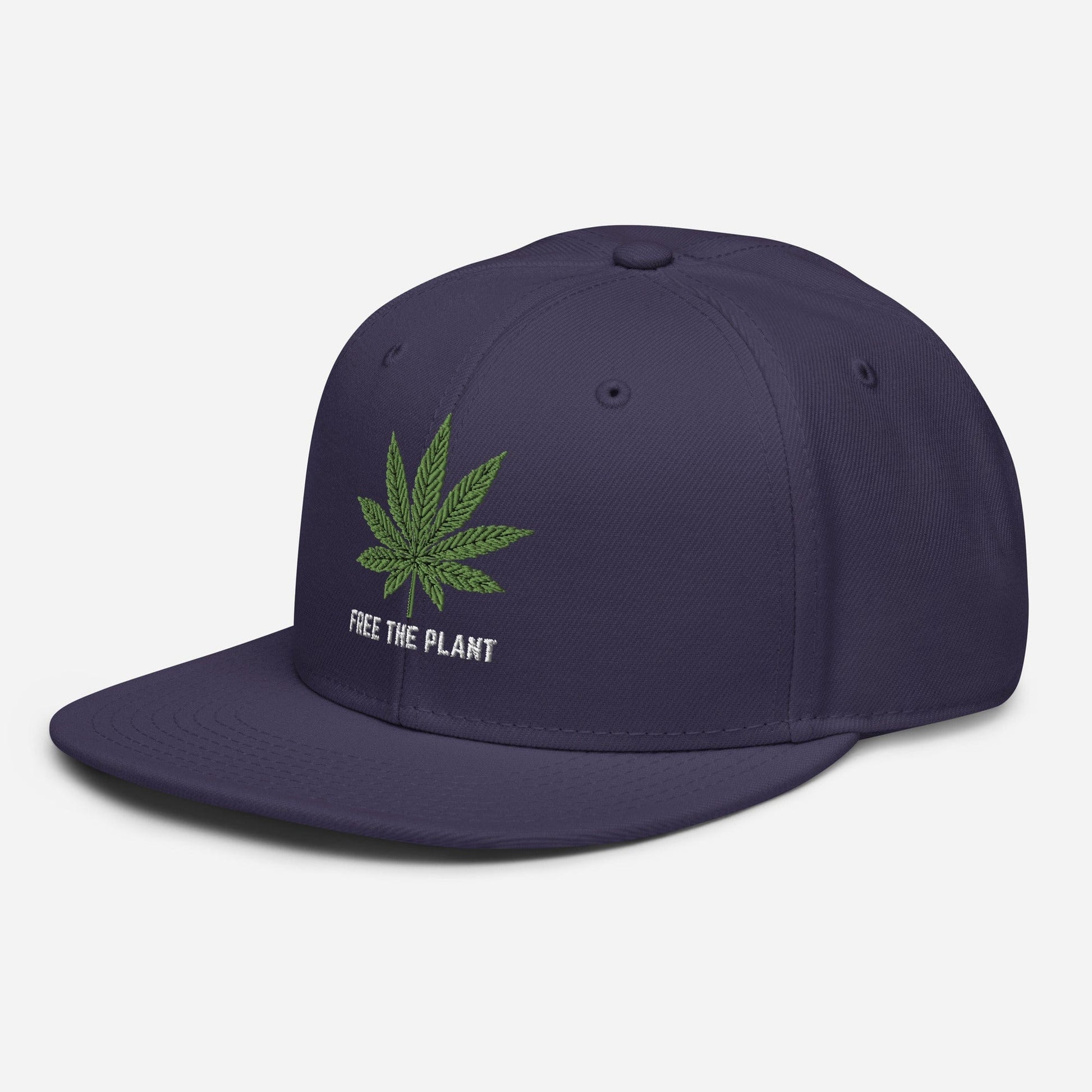 Navy Blue Left Front Free The Plant Snapback Hat