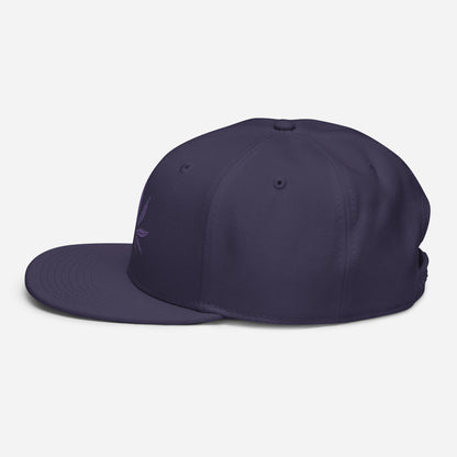 Navy Blue Left Side Purple Haze Marijuana Snapback Hat