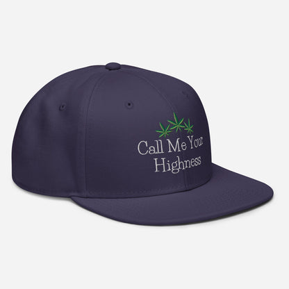 Navy Blue Right Front Call Me Your Highness Snapback Hat