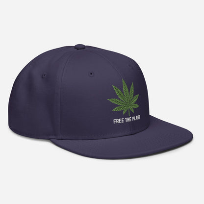 Navy Blue Right Front Free The Plant Snapback Hat