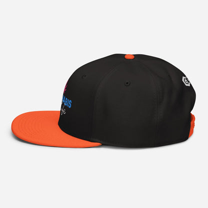 Orange and Black Left Side Side Cannabis is Life Snapback Hat