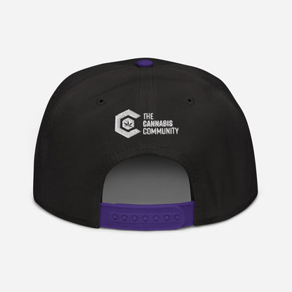 Purple and Black Back Cannabis is Life Snapback Hat