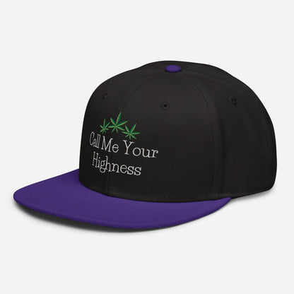 Purple and Black Left Front Call Me Your Highness Snapback Hat