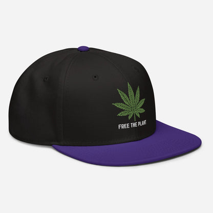 Purple and Black Right Front Free The Plant Snapback Hat