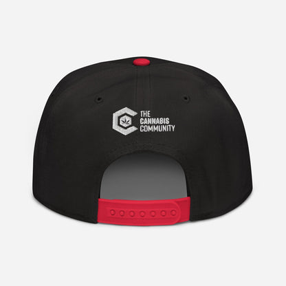 Red Black Back Cannabis is Life Snapback Hat