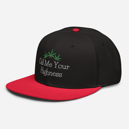 Red and Black Left Front Call Me Your Highness Snapback Hat