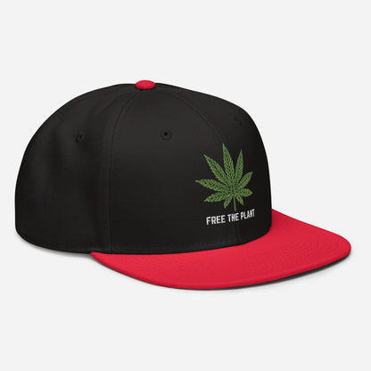 Red and Black Right Front Free The Plant Snapback Hat