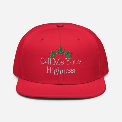 Red Front Call Me Your Highness Snapback Hat