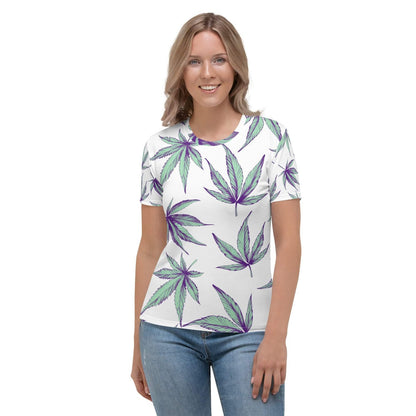 Women's Minty Cannabis Leaf T-shirt — standardized featured product image